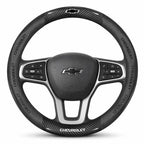 3D Embossed Genuine Leather Steering Wheel Cover For Chevrolet