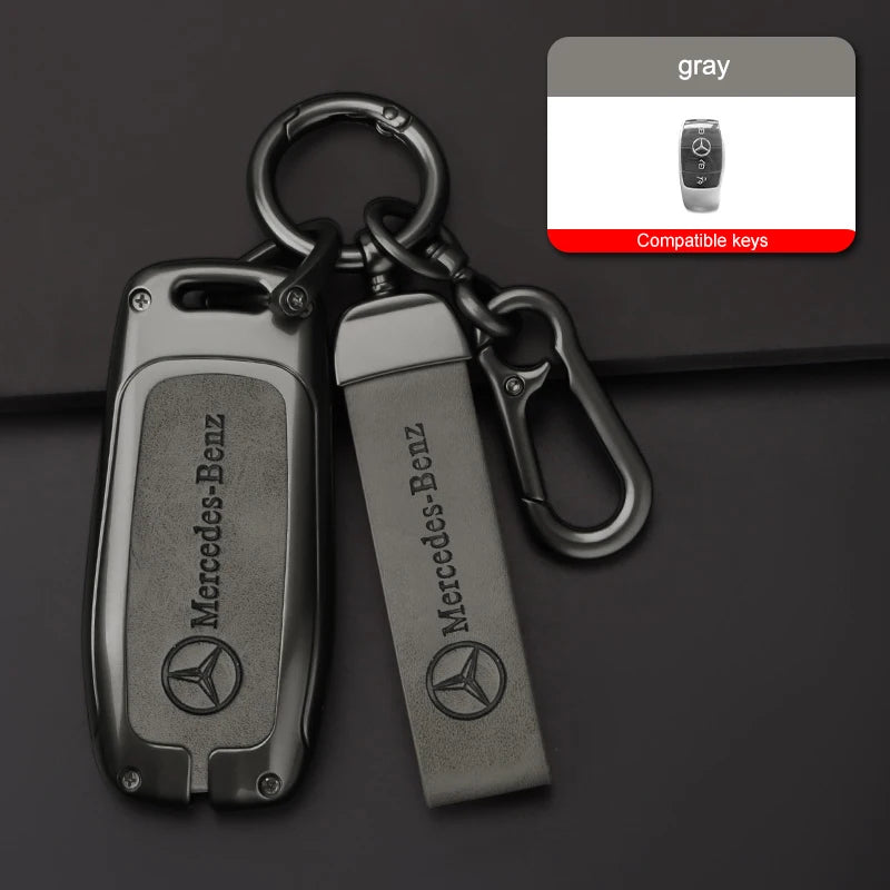 Zinc alloy genuine leather car key case for Mercedes-Benz series