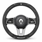 3D Embossed Genuine Leather Steering Wheel Cover For Renault