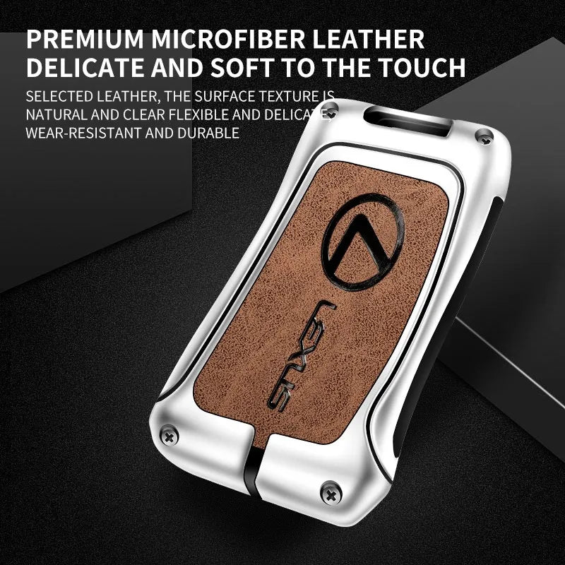Zinc alloy genuine leather car key case for Lexus series