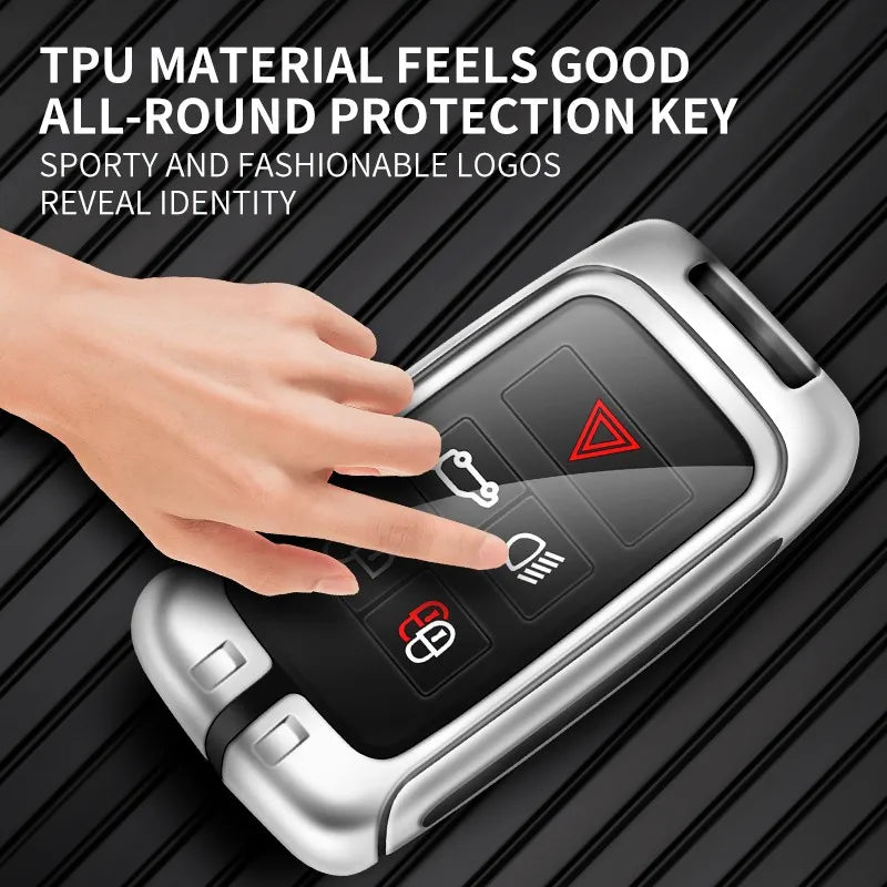 Zinc alloy genuine leather car key case for Jaguar series