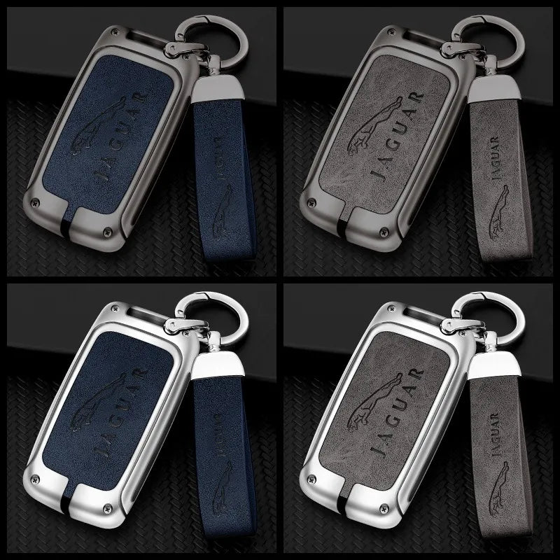 Zinc alloy genuine leather car key case for Jaguar series