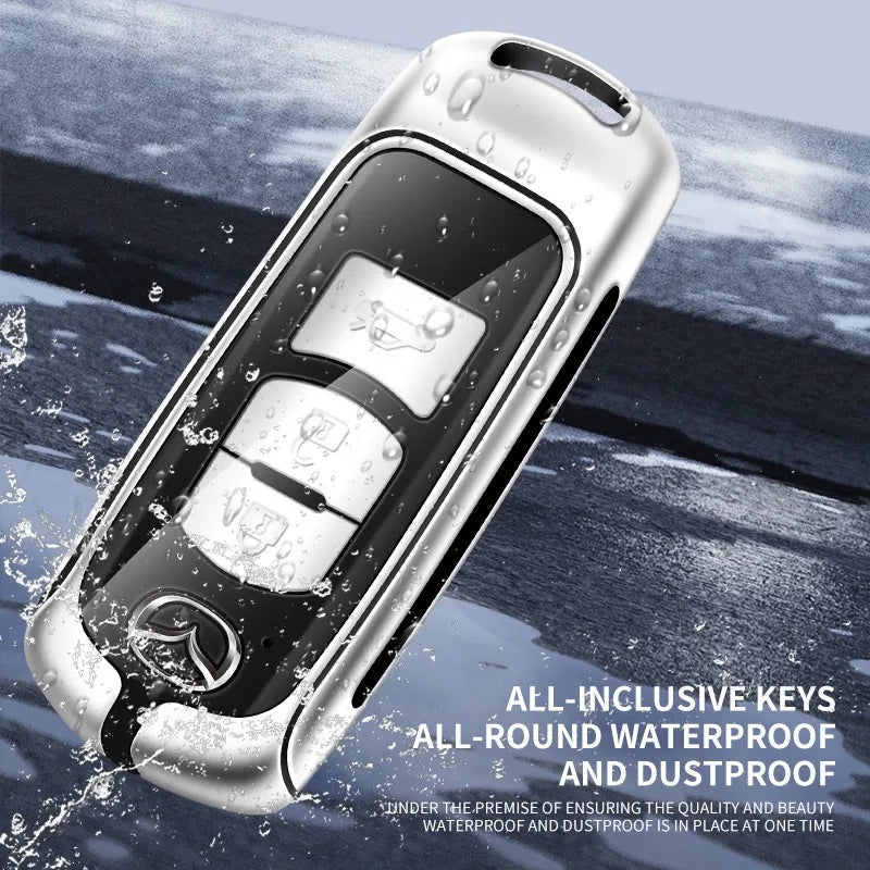 Zinc alloy genuine leather car key case for Mazda series