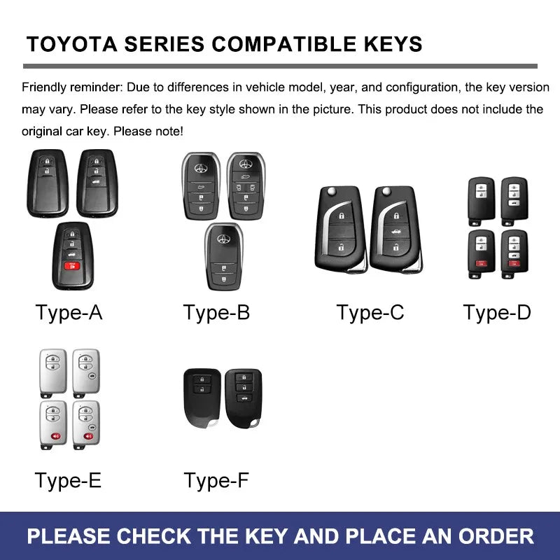 Zinc alloy genuine leather car key case for Toyota series