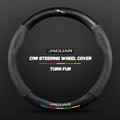 Car steering wheel cover in carbon fiber suede style suitable for Jaguar