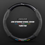 Car steering wheel cover in carbon fiber suede style suitable for Jaguar