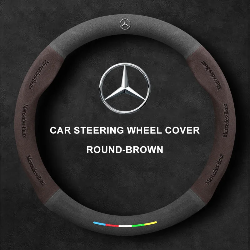 Alcantara Suede 3D Embossed Steering Wheel Cover For Mercedes-Benz
