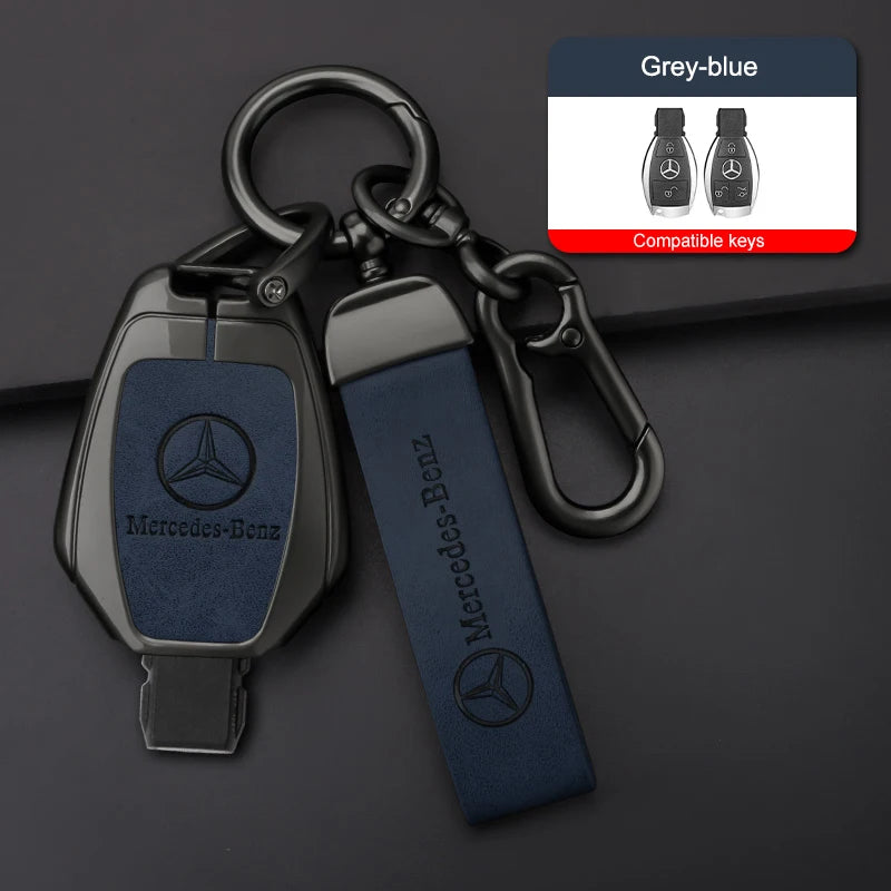 Zinc alloy genuine leather car key case for Mercedes-Benz series