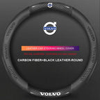 3D Embossed Genuine Leather Steering Wheel Cover For Volvo