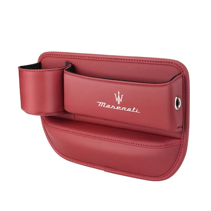 Car seat gap storage box with cup holder suitable for Maserati