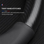 Carbon fiber genuine leather car steering wheel cover for BMW