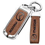 Zinc alloy genuine leather car key case for Mazda series