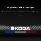 Carbon fiber genuine leather car steering wheel cover for Skoda