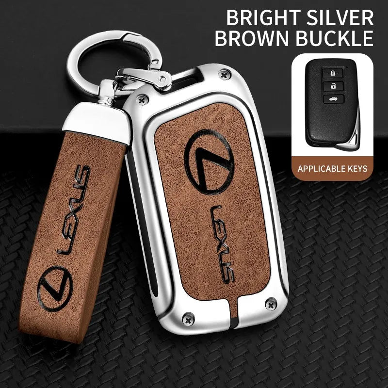 Zinc alloy genuine leather car key case for Lexus series