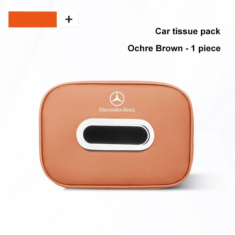 Premium Leather Car Seat Back Tissue Holder for Mercedes-Benz