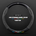 Car steering wheel cover in carbon fiber suede style suitable for Infiniti