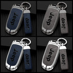 Zinc alloy genuine leather car key case for Jeep series