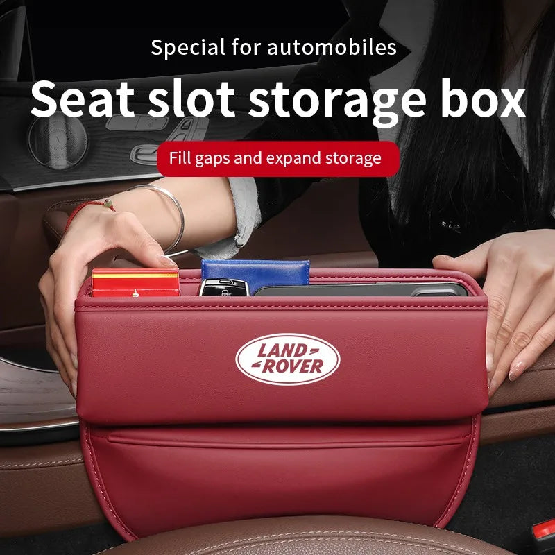 Car seat gap leather storage box suitable for Land Rover