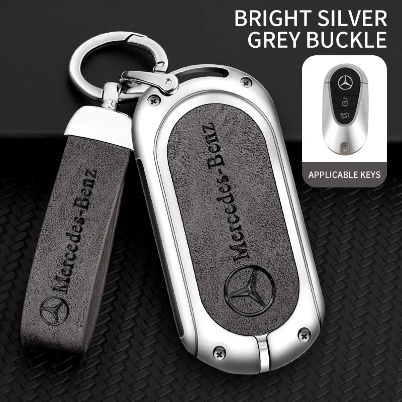 Zinc alloy genuine leather car key case for Mercedes-Benz series