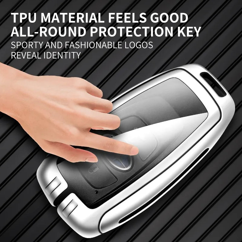 Zinc alloy genuine leather car key case for Subaru series