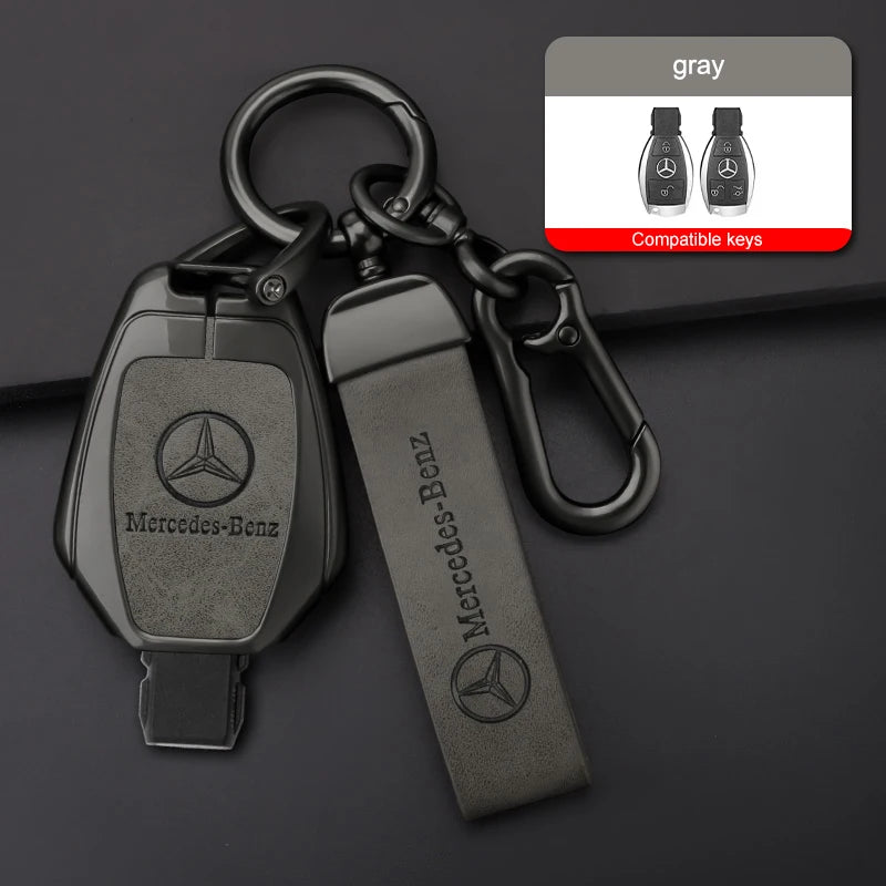 Zinc alloy genuine leather car key case for Mercedes-Benz series