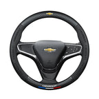 Carbon fiber genuine leather car steering wheel cover for Chevrolet