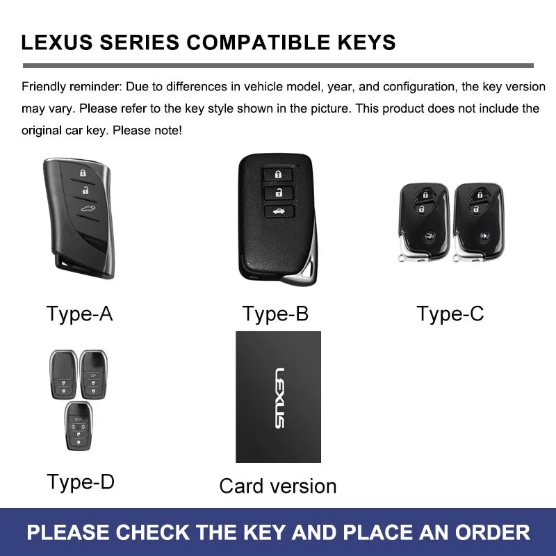Zinc alloy genuine leather car key case for Lexus series