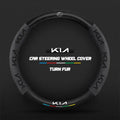 Car steering wheel cover in carbon fiber suede style suitable for Kia
