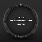 Car steering wheel cover in carbon fiber suede style suitable for Kia