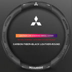 3D Embossed Genuine Leather Steering Wheel Cover For Mitsubishi