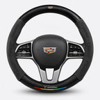 Car steering wheel cover in carbon fiber suede style suitable for Cadillac