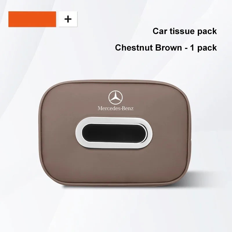 Premium Leather Car Seat Back Tissue Holder for Mercedes-Benz