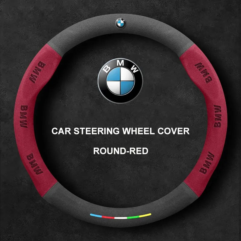 Alcantara Suede 3D Embossed Steering Wheel Cover For BMW