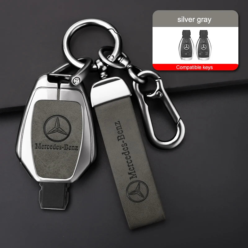 Zinc alloy genuine leather car key case for Mercedes-Benz series