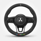 Alcantara Suede 3D Embossed Steering Wheel Cover For Mitsubishi