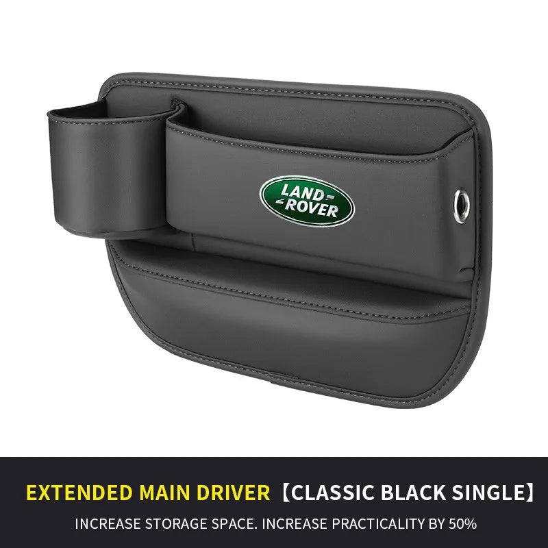 Car seat gap storage box with cup holder suitable for Land Rover