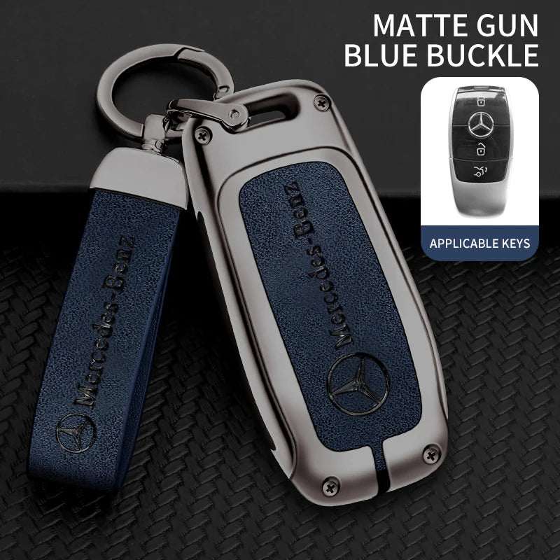 Zinc alloy genuine leather car key case for Mercedes-Benz series