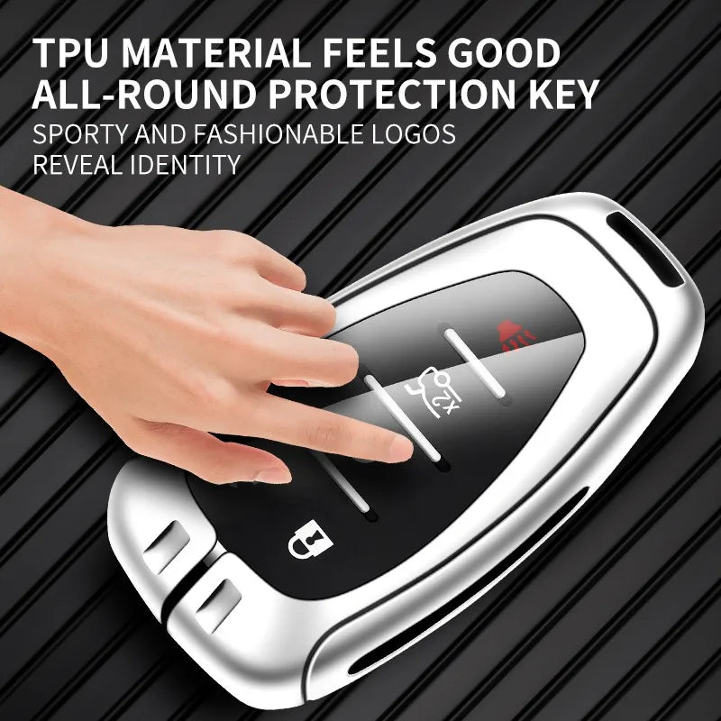 Zinc alloy genuine leather car key case for Chevrolet series