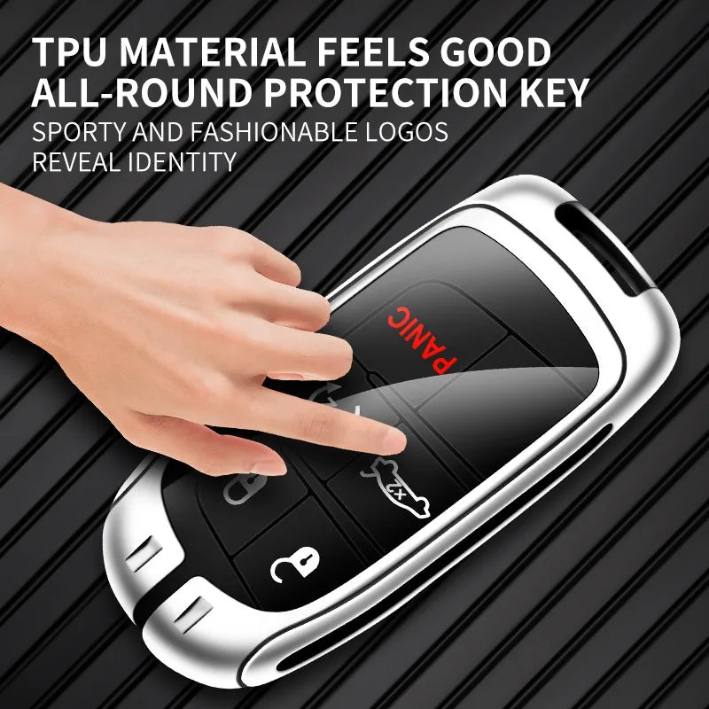Zinc alloy genuine leather car key case for Jeep series