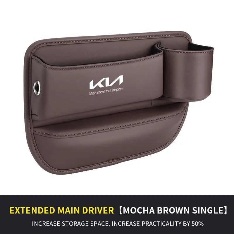 Car seat gap storage box with cup holder suitable for Kia
