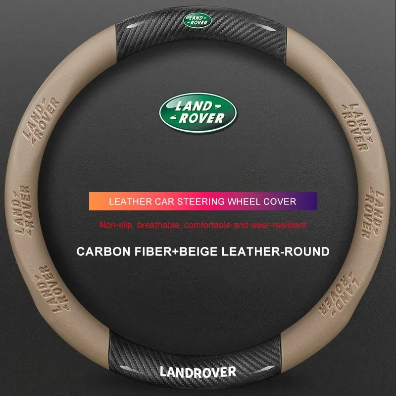 3D Embossed Genuine Leather Steering Wheel Cover For Land Rover