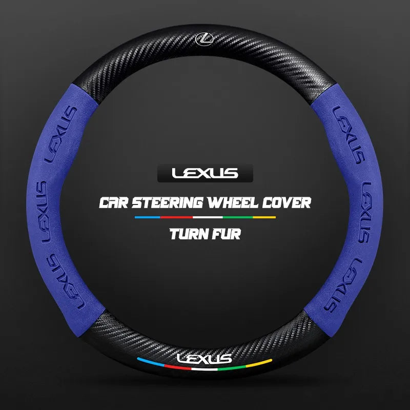 Car steering wheel cover in carbon fiber suede style suitable for Lexus