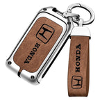 Zinc alloy genuine leather car key case for Honda series