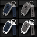 Zinc alloy genuine leather car key case for Citroen series