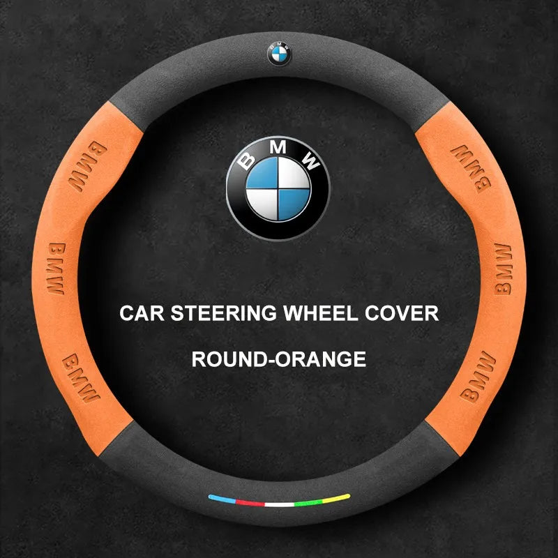 Alcantara Suede 3D Embossed Steering Wheel Cover For BMW