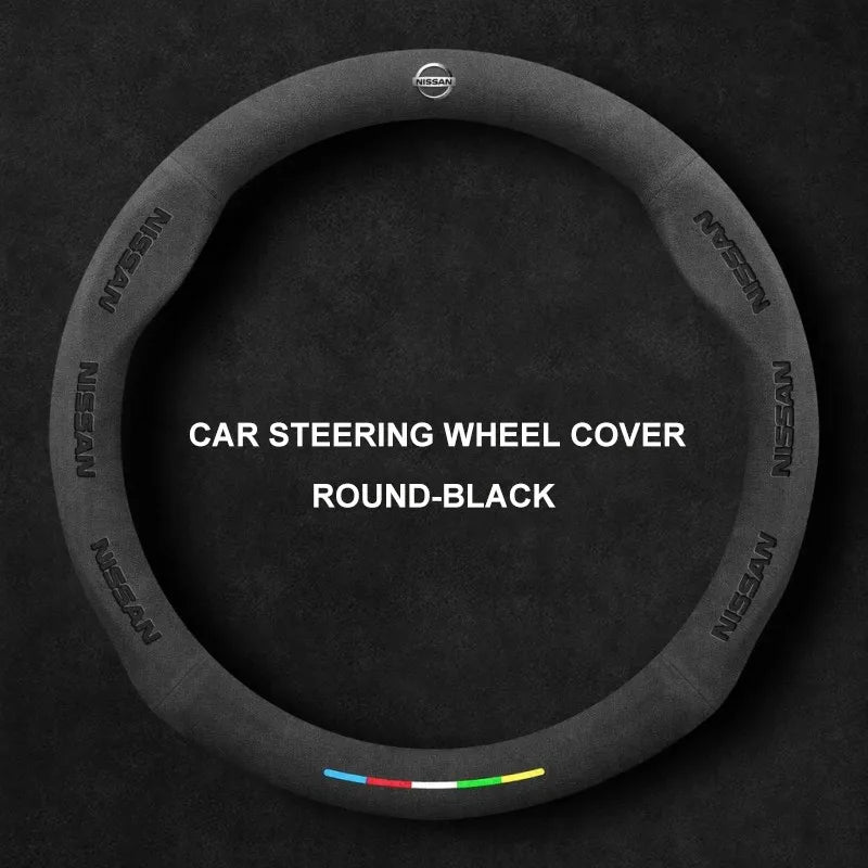 Alcantara Suede 3D Embossed Steering Wheel Cover For Nissan