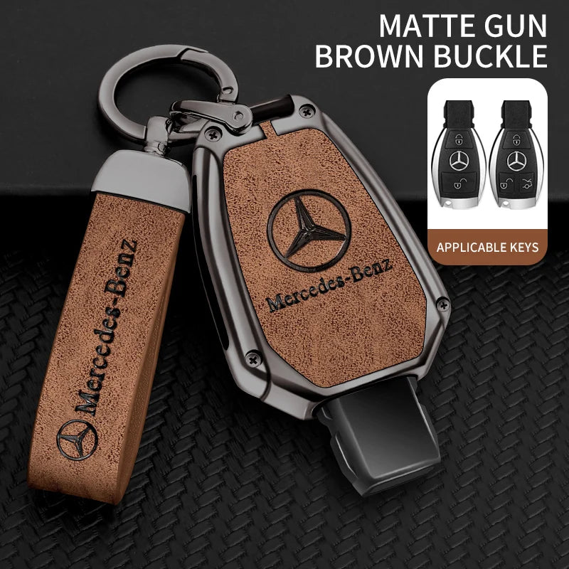 Zinc alloy genuine leather car key case for Mercedes-Benz series