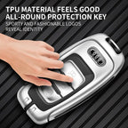 Zinc alloy genuine leather car key case for Audi series
