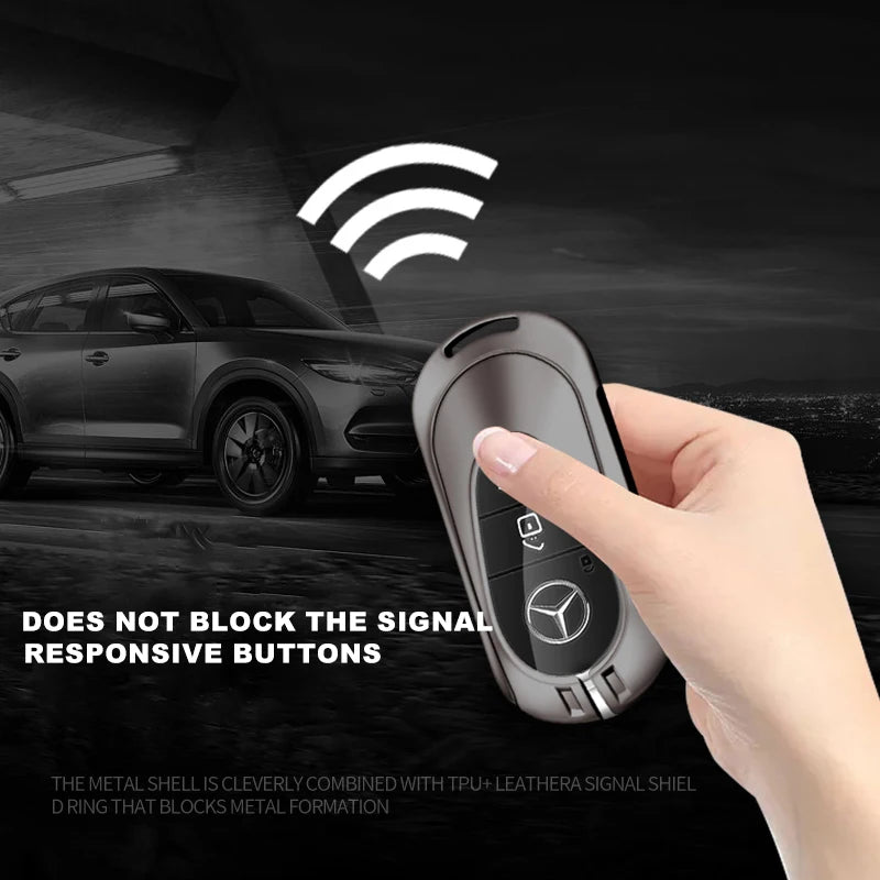 Zinc alloy genuine leather car key case for Mercedes-Benz series