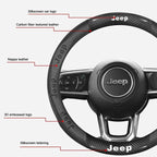 3D Embossed Genuine Leather Steering Wheel Cover For Jeep